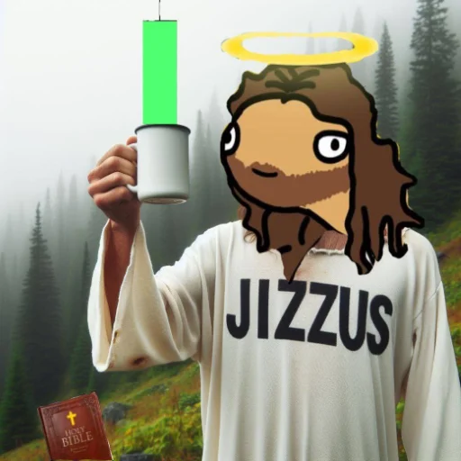 Jizzus drinking coffee