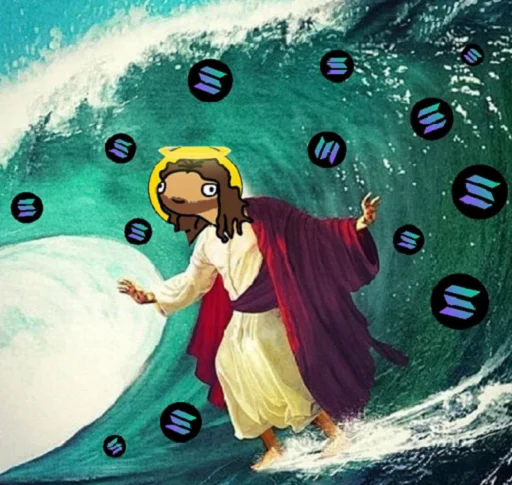 Jizzus surfing the waves